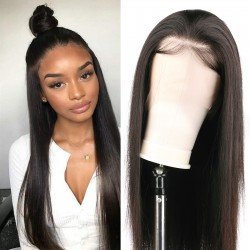 Front Lace Human Hair Wigs Silky Straight HD Swiss Lace Front Wigs 100% Remy Hair With Baby Hair